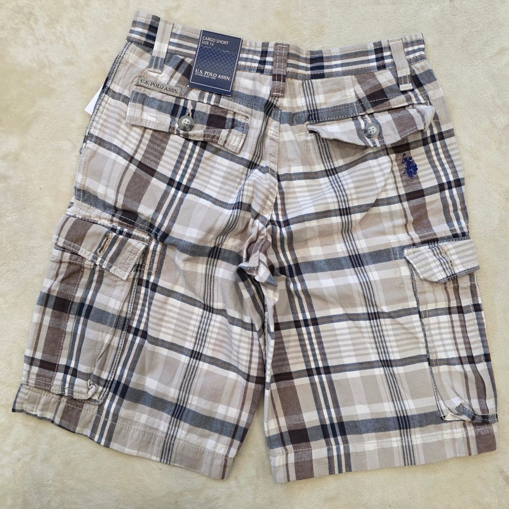U.S. Polo Assn. Boys Plaid Cargo Shorts Size 12 NWT - Picture 7 of 9
